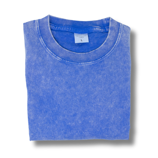 Blank Heavyweight Vintage Tee - Electric Blue